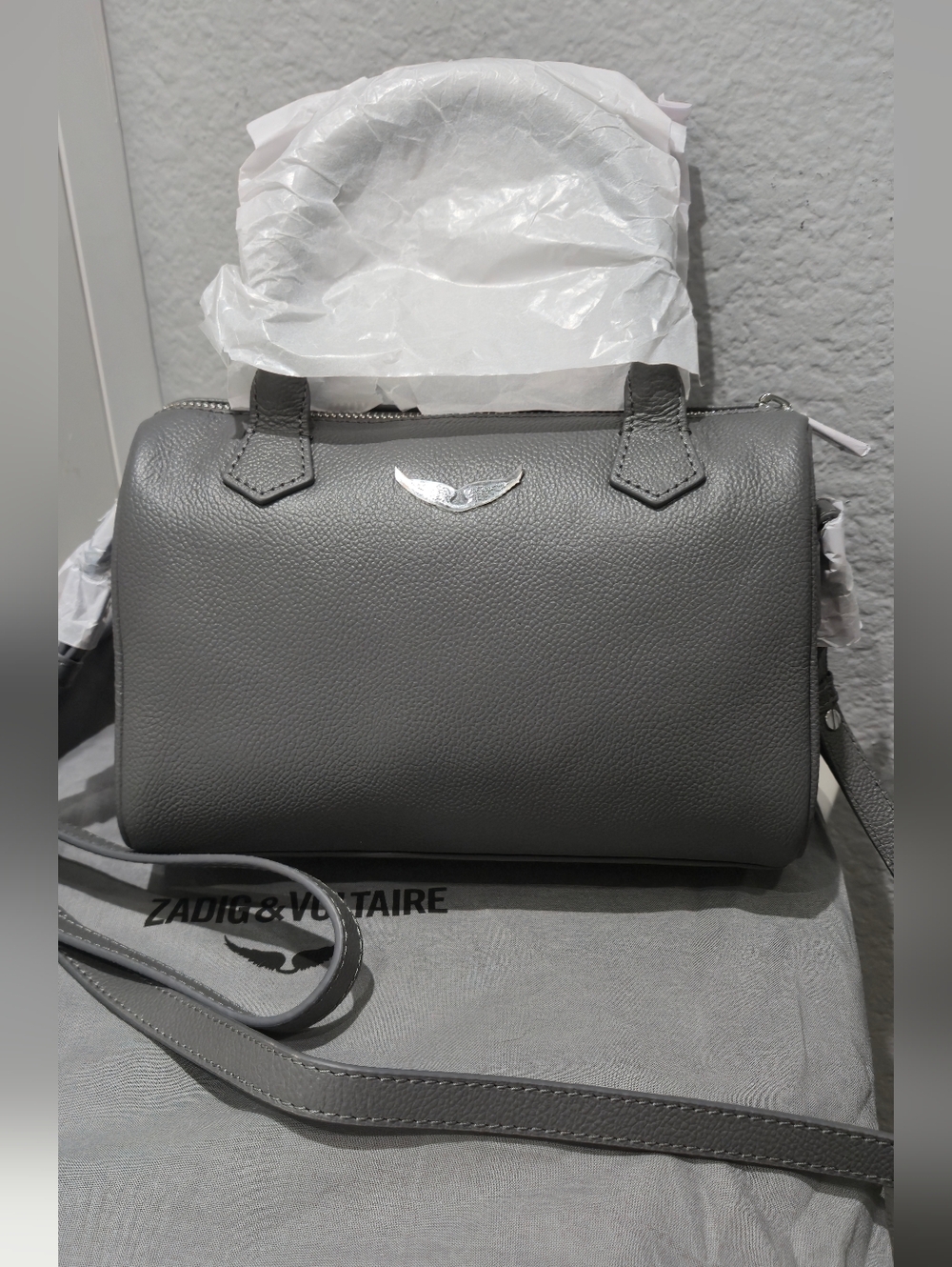 Zadig & Voltaire Pebbled Leather-Medium Sunny
